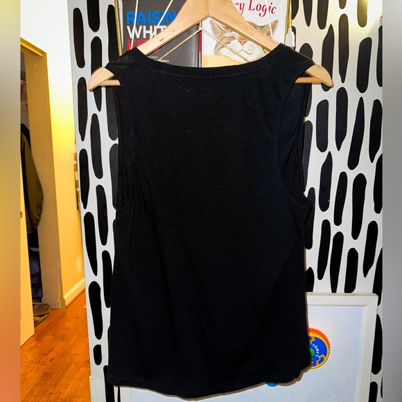 Madewell - Black Whisper Cotton V-Neck Pocket Front Tank Top - Picture 2 of 4